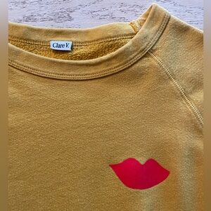 Clare V. Sweatshirt. Yellow. Size small